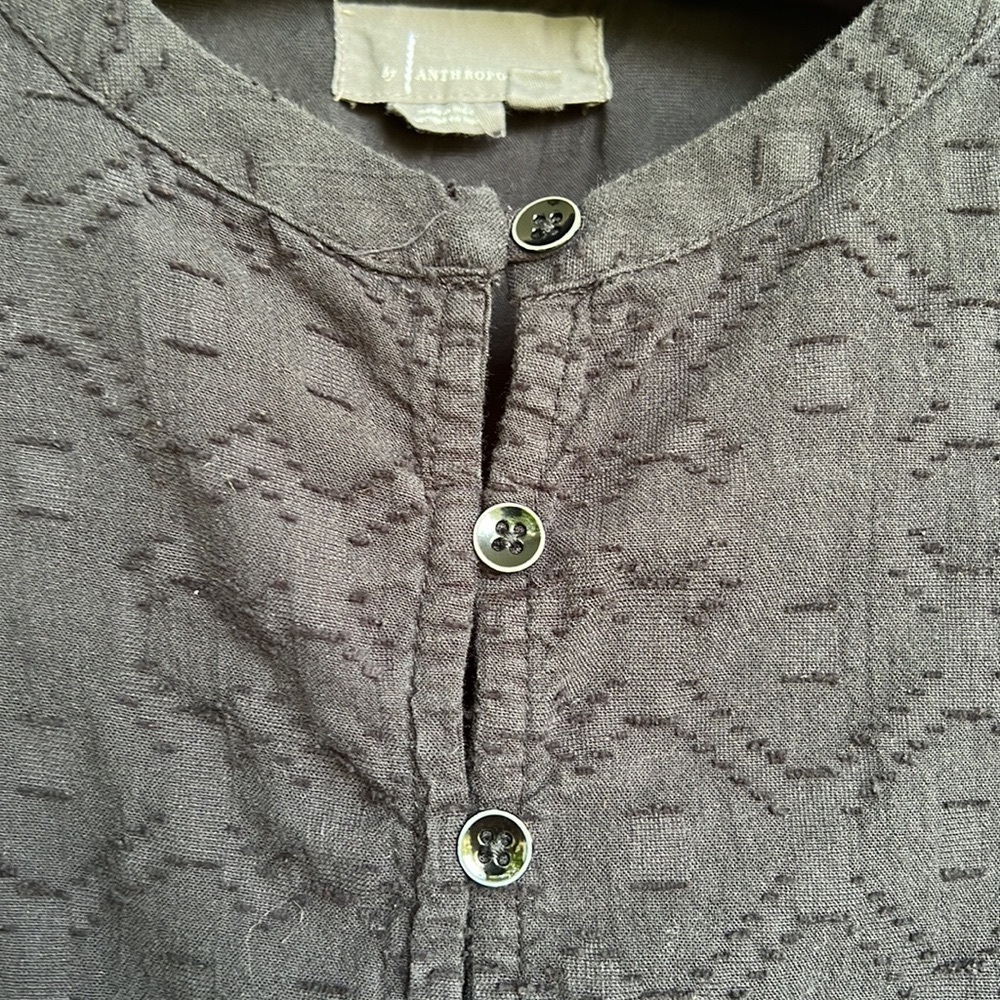 By Anthropologie Black Cotton Tiered Babydoll Sleeveless Top Size Small - Picture 4 of 10